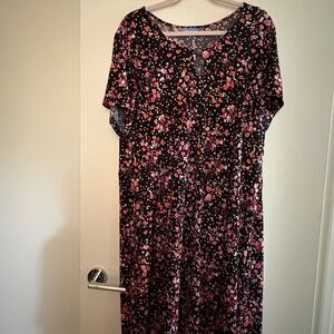 Black, pink, white dress